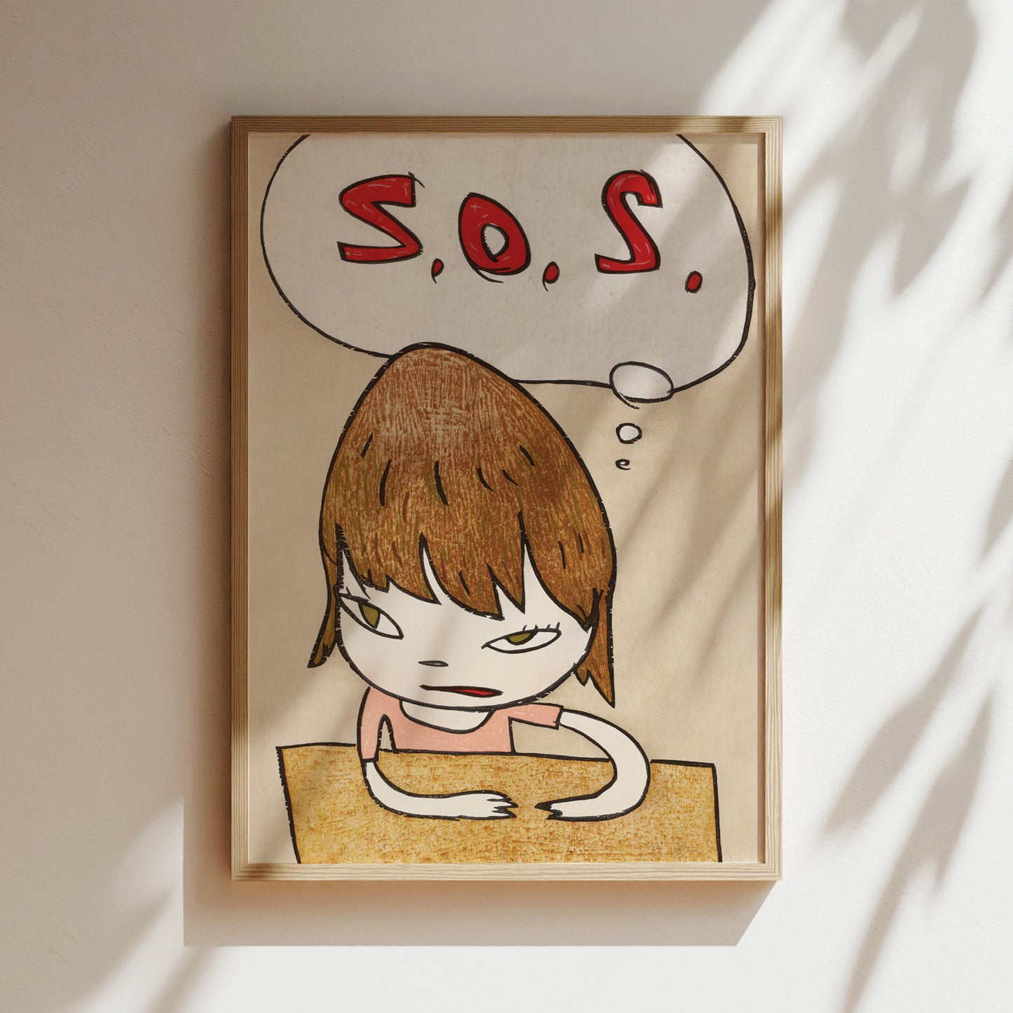 a picture of a girl with a thought bubble above her head