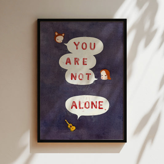 Nara Art Print - You are Not Alone Japanese Poster Anime Wall Japan Canvas Gifts for Lovers - Material
