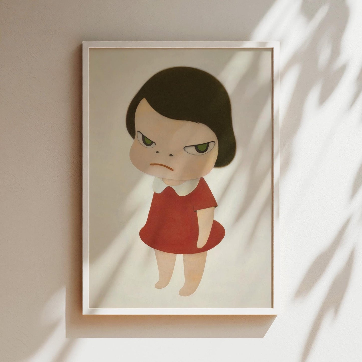 Nara Art Print - Knife Behind Back - Nara Girl in Red Dress Print, Japanese Poster, Anime Wall Art, Japan Canvas, Gifts for Anime Lovers