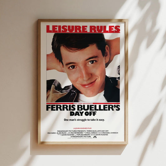 Ferris Bueller’s Day Off Movie Poster Wall Art Canvas Frames Framed Vintage Posters Eighties Movies Cult - Print