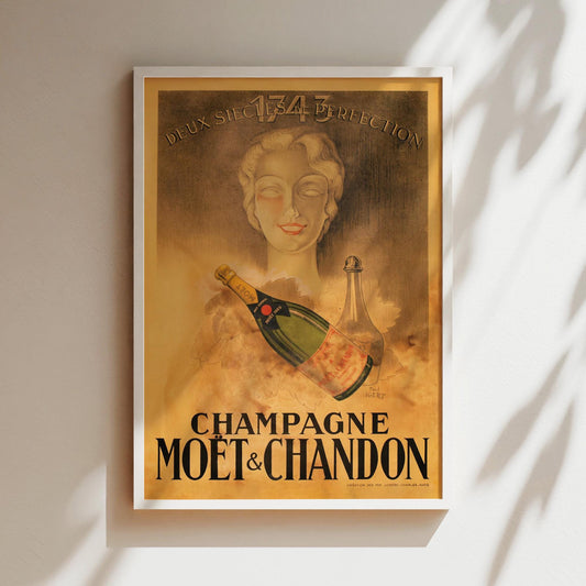Veuve Amiot Chandon Champagne Vintage Wall Art, Vintage Advertising Poster, Luxury Old Fashion Canvas, Print, Framed, Alcohol and Wine Art