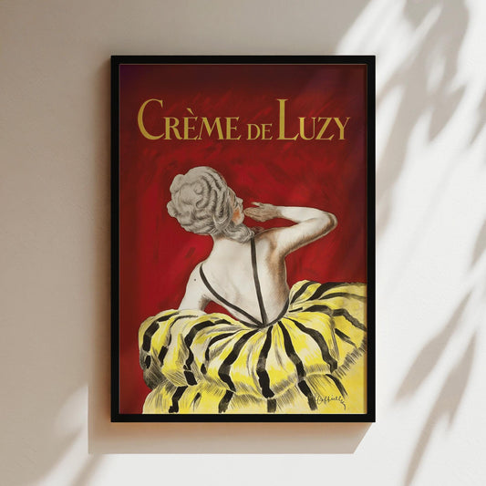 Creme de Luzy Vintage Wall Art Poster, Vintage Alcohol Advertisement Posters, Canvas, Restaurant Decor, Bar Wall Art