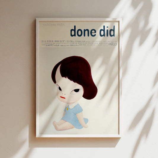 Nara Art Print - Done Did Wall - Girl in Blue Dress Japanese Poster Anime Japan Canvas Gifts for Lovers - Material