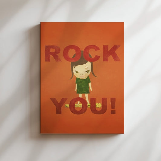 Nara Art Print - Rock You Orange Girl Green Dress Poster Japanese Anime Wall Japan Canvas Gifts for Lovers - Material