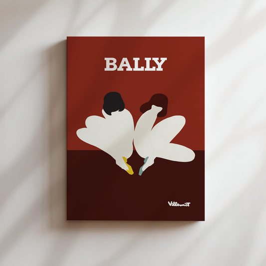 Bally Lotus Ballet Vintage Wall Art, Vintage Advertising Poster, Luxury Old Fashion Wall Canvas, Print, Framed, Retro Shoe Advertisement