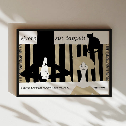 a picture hanging on a wall with a shadow of a person