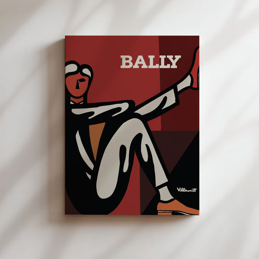 Bally Diptyque Man Vintage Wall Art, Vintage Advertising Poster, Luxury Old Fashion Canvas, Print, Framed, Shoe Advertisement, Men Fashion