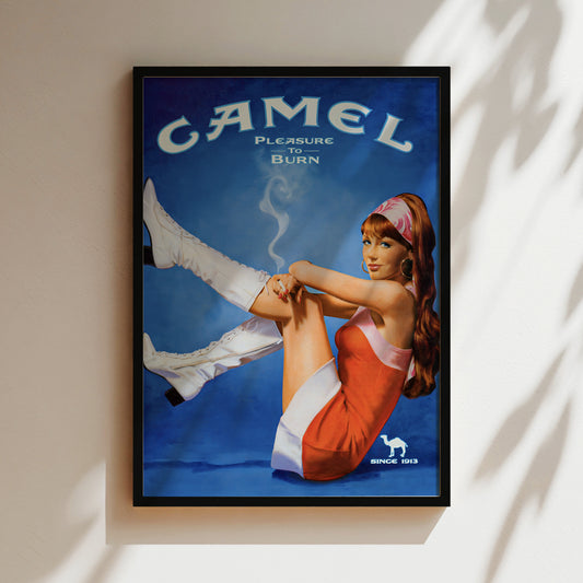 a poster of a woman holding a man's leg