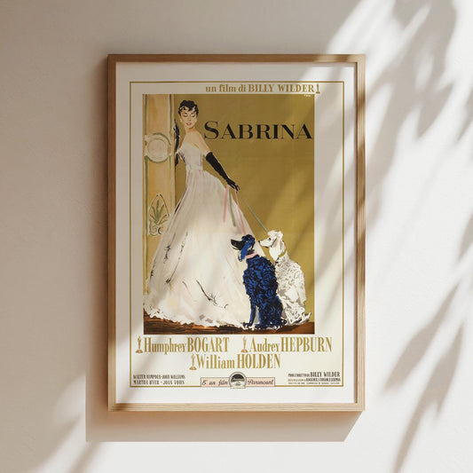 Audrey Hepburn Sabrina Movie Poster, Audrey Hepburn Movie Wall Art, Canvas, Frames, Framed Canvas, Vintage Movie Posters, 60's movies