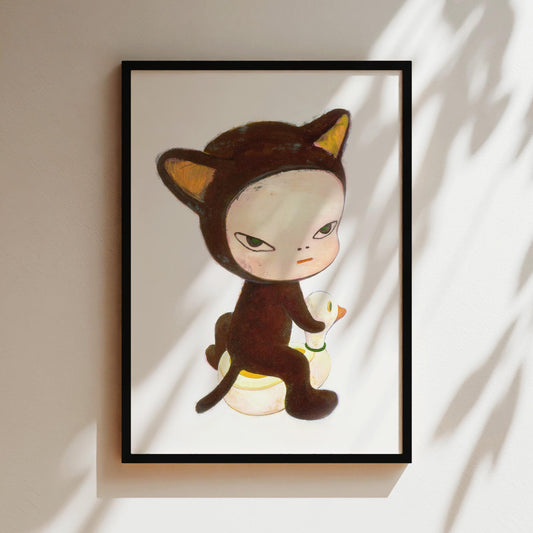 Nara Art Print - Harmless Kitty - Nara Cat Print, Japanese Poster, Anime Wall Art, Japan Canvas, Gifts for Anime Lovers, Cat Lovers