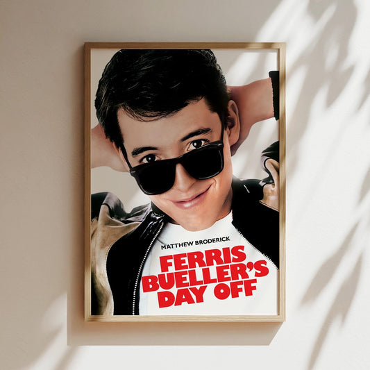 Ferris Bueller’s Day Off Movie Poster Wall Art Canvas Frames Framed Vintage Posters Eighties Movies Cult - Print