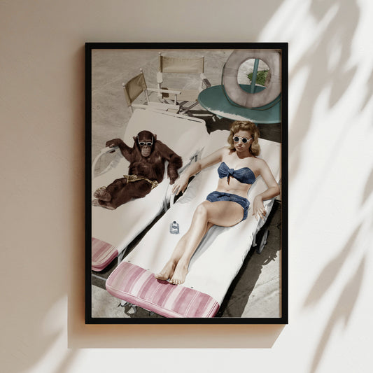 a picture of a woman in a bathing suit on a towel