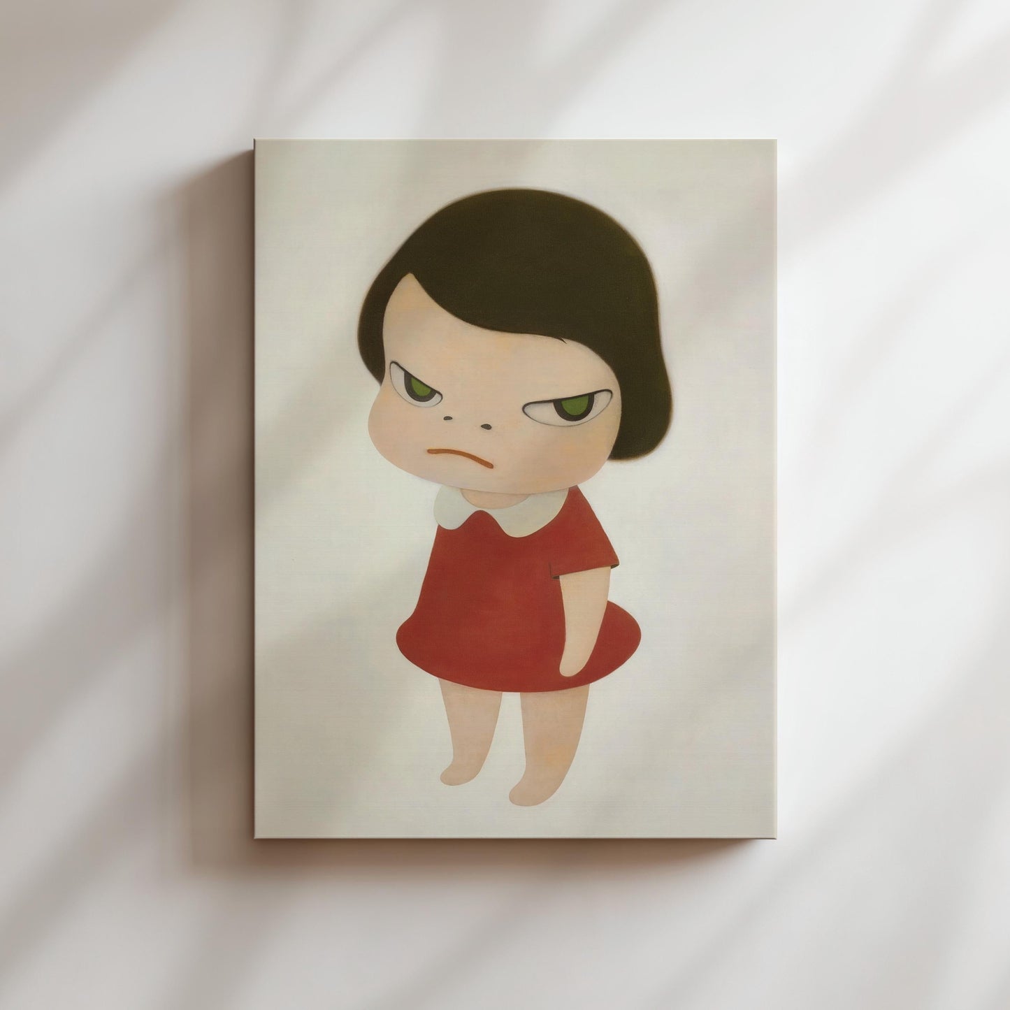 Nara Art Print - Knife Behind Back - Nara Girl in Red Dress Print, Japanese Poster, Anime Wall Art, Japan Canvas, Gifts for Anime Lovers