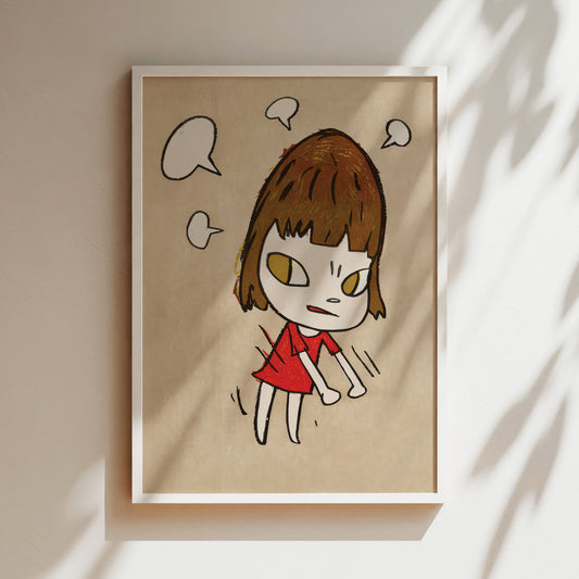 a picture of a girl with yellow eyes and brown hair