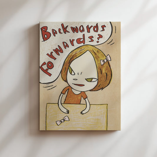 a drawing of a girl with a thought bubble above her head