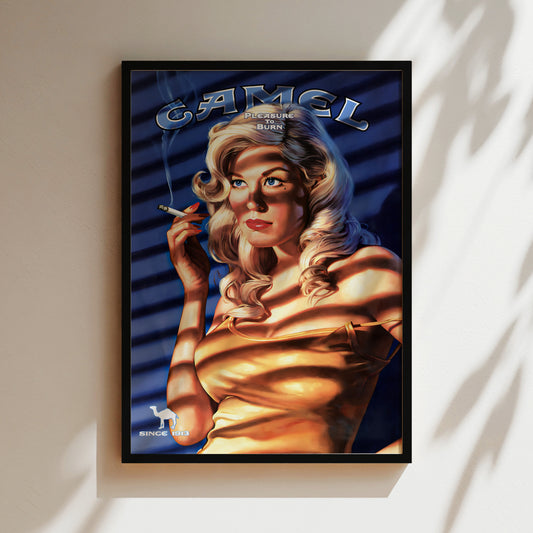 a painting of a woman smoking a cigarette