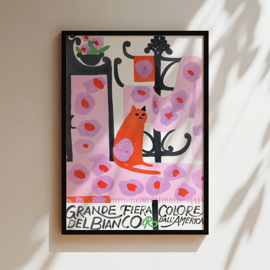 a picture of a cat on a wall