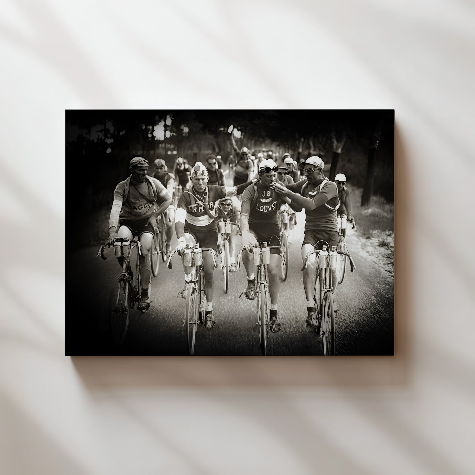 a black and white photo of a group of people