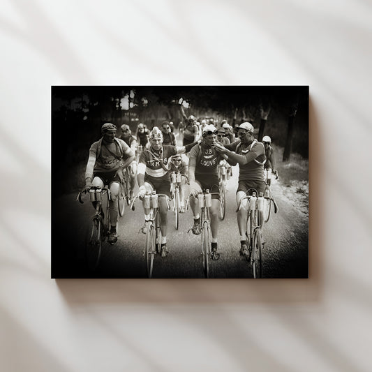 a black and white photo of a group of people