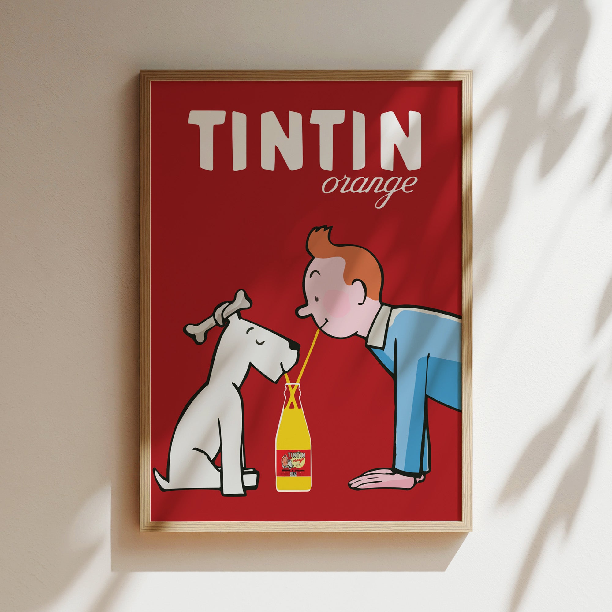 Tintin Orange and Dog Red Vintage Wall Art Vintage – ESTRELLA ART
