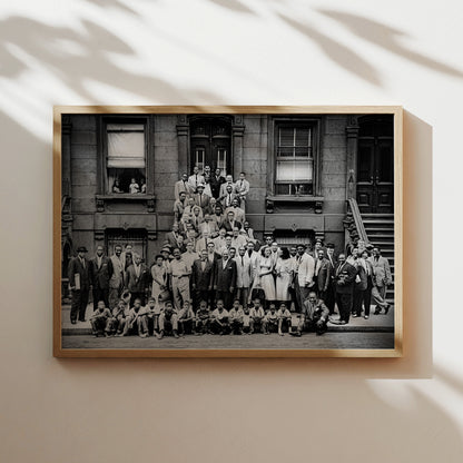 a black and white photo of a group of people