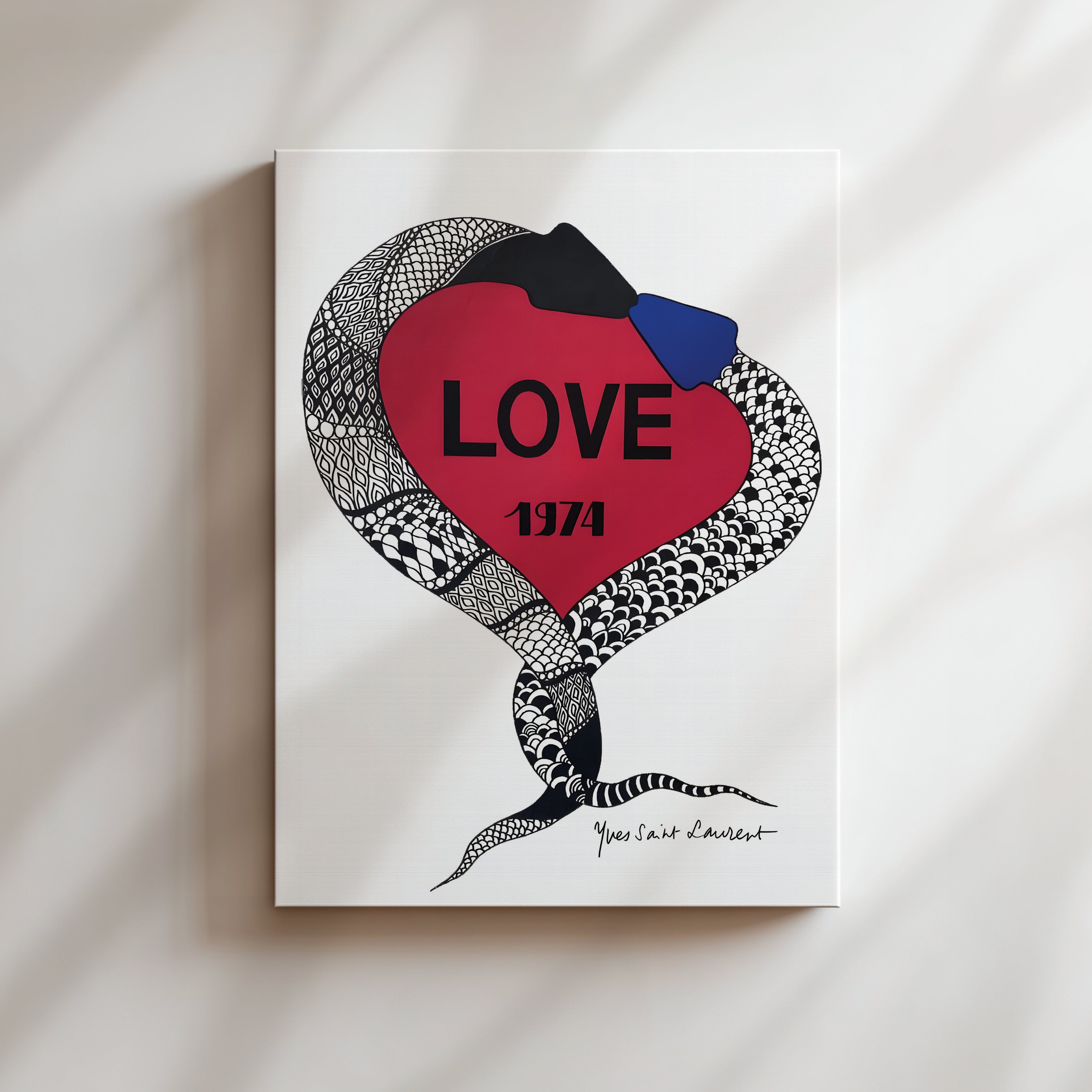 Love Snake 1974 Poster, Luxury Love Wall Art, Christmas Love