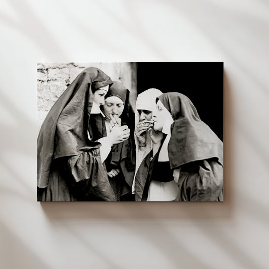 a black and white photo of two people