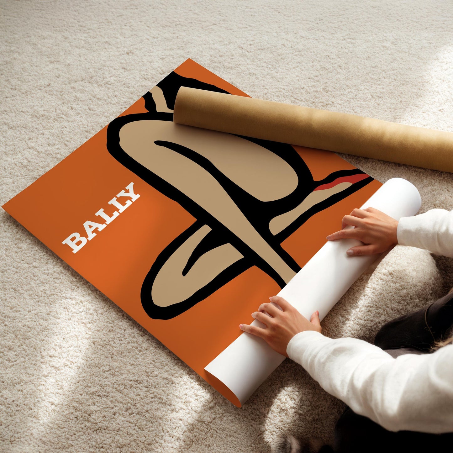 Bally Orange Legs Shoes Vintage Wall Art, Vintage Advertising Poster, Luxury Old Fashion Canvas, Print, Framed, Shoe Advertisement, Women