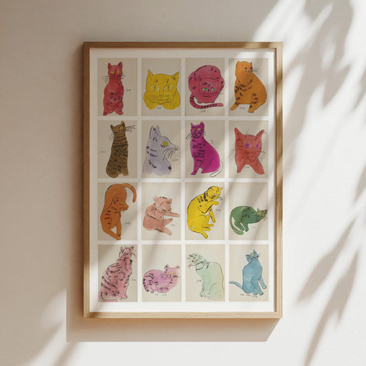 Warhol 25 Cats named Sam Art Print Poster Canvas, 25 Cats Posters, Kitchen Home Decor, Cat Lover Prints, Kittens, Vintage Screenprint Andy