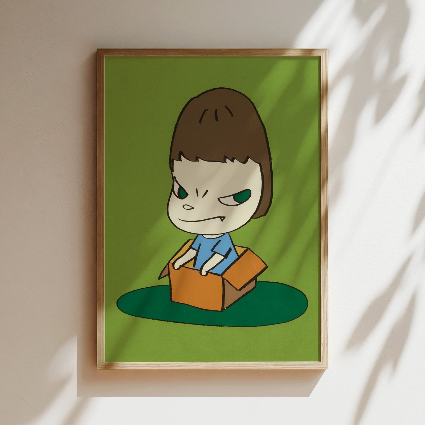 a picture of a cartoon character holding a box