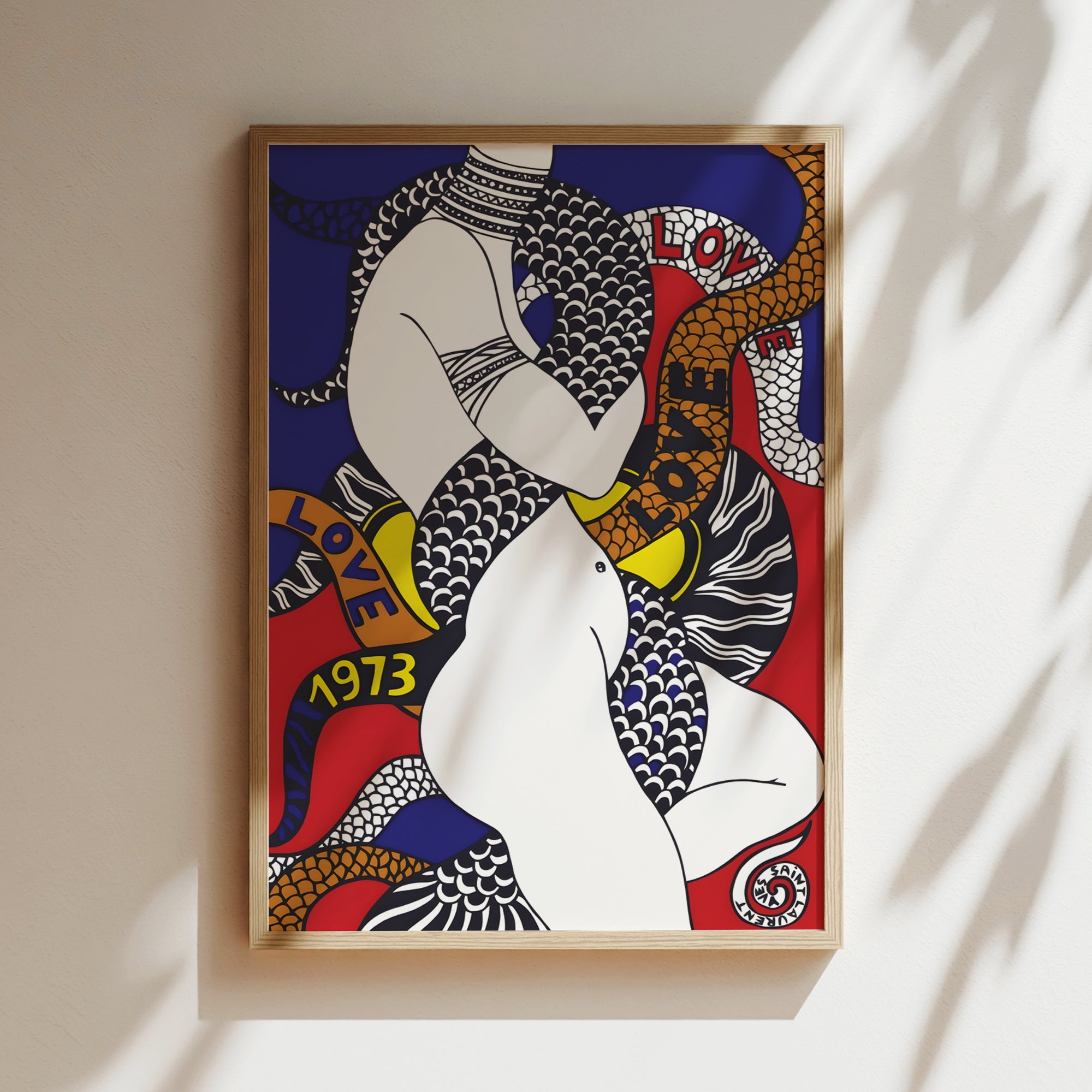 Love 1974 Snake Poster Luxury Love Wall Art Laurent – ESTRELLA ART