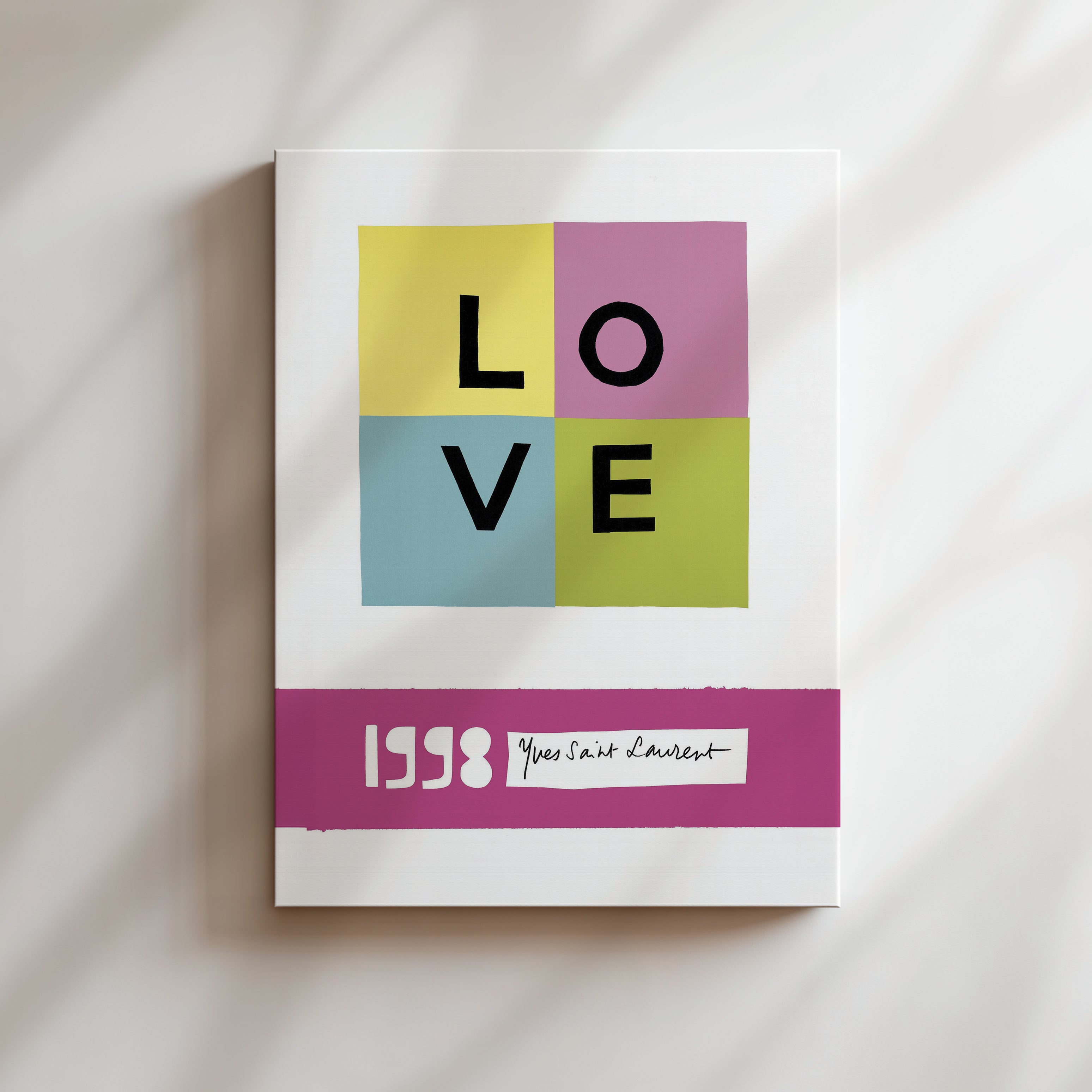 Love 1998 Pink Squares Wall Art Print - ESTRELLA ART – ESTRELLA