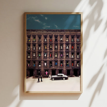 a picture of a building with a car parked in front of it