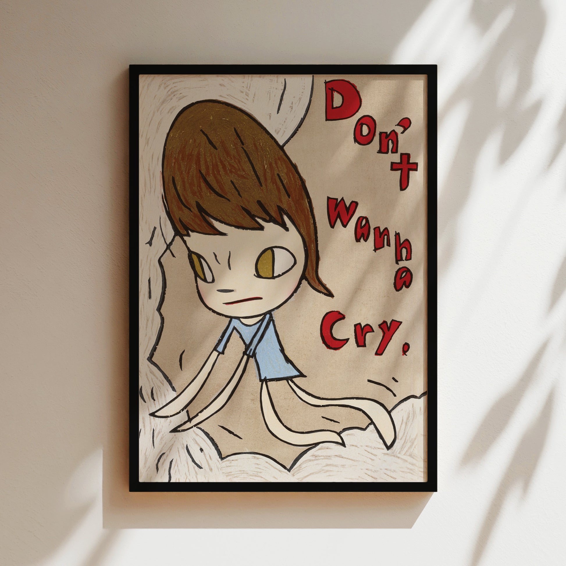 a painting of a girl sitting on a bed