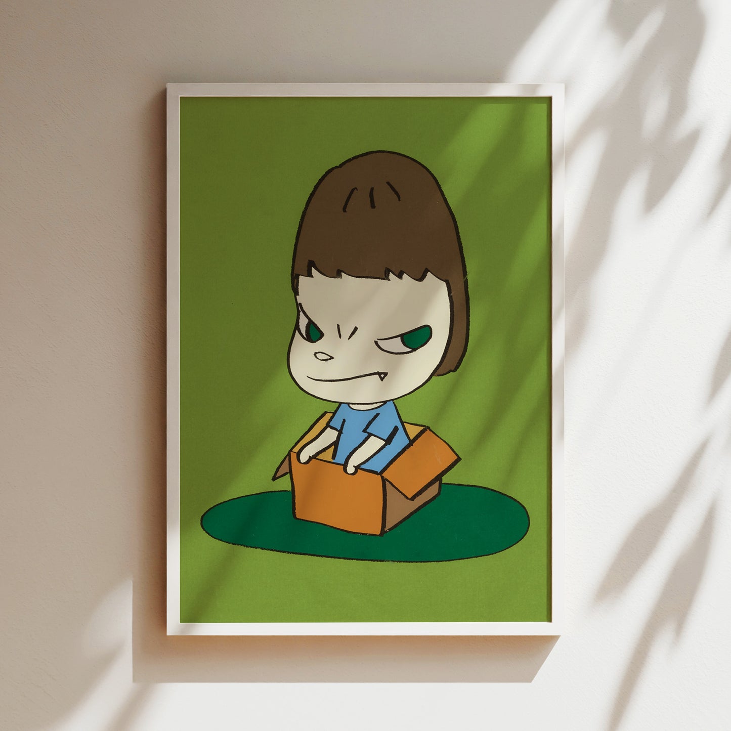 a picture of a cartoon character holding a box