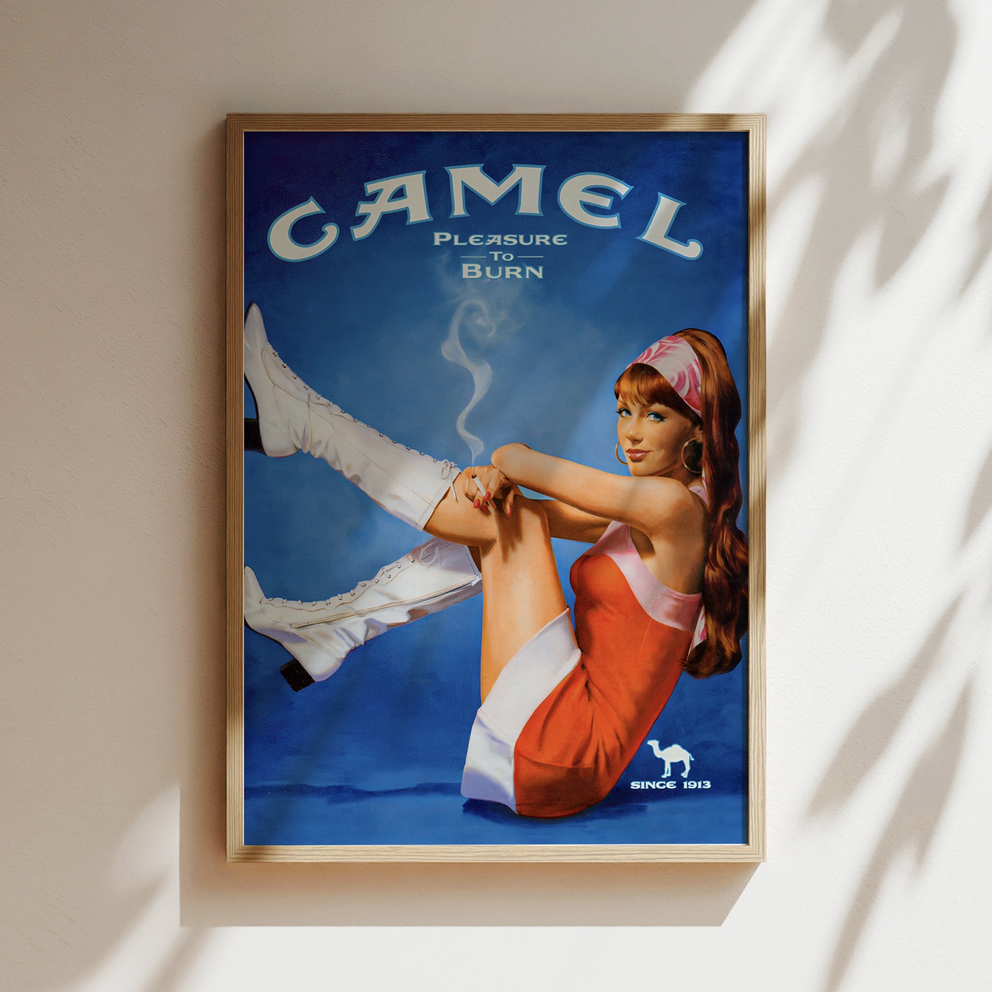 a poster of a woman holding a man's leg
