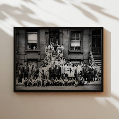 a black and white photo of a group of people